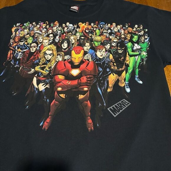 MARVEL COMICS MAD ENGINE T-Shirt iron man x-men spider-man wolverine thor Y2K M - Picture 2 of 6